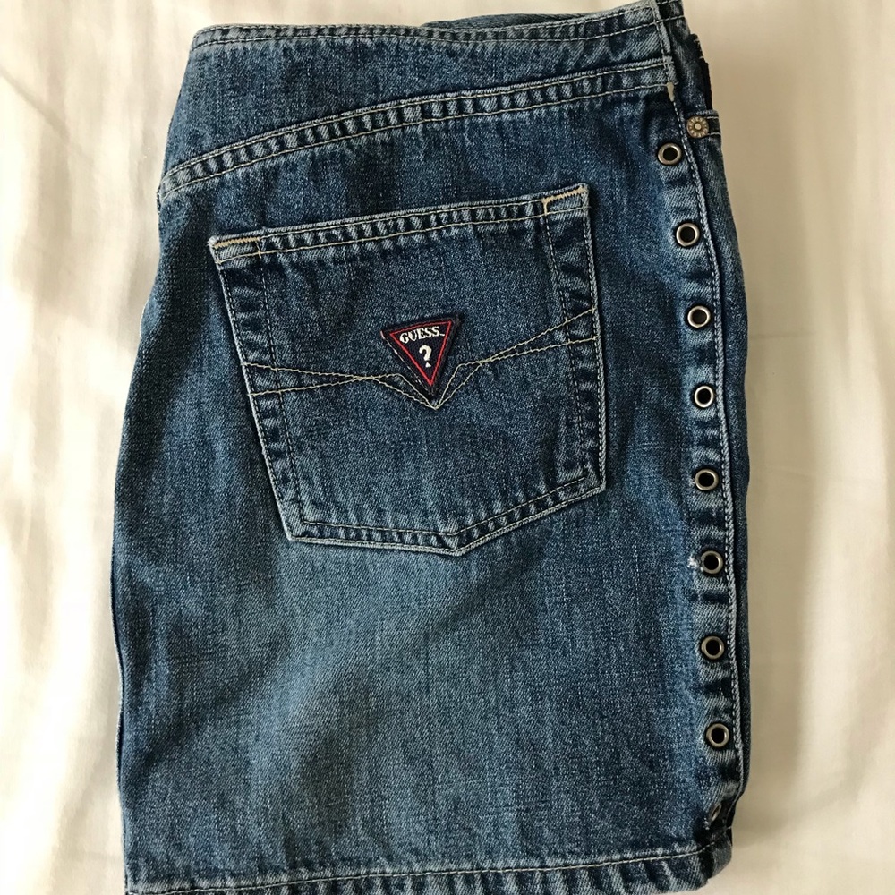 GUESS: Vintage Denim Skirt w/ Side Detailing